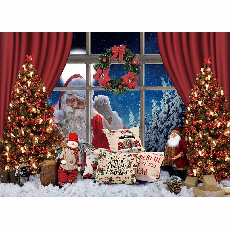 ZHISUXI-الثلج الاصطناعي وشجرة عيد الميلاد الديكور ، ريفي ، الشتاء ، السنة الجديدة ، خلفية استوديو الصور ، خلفية عيد الميلاد ، SSD-04