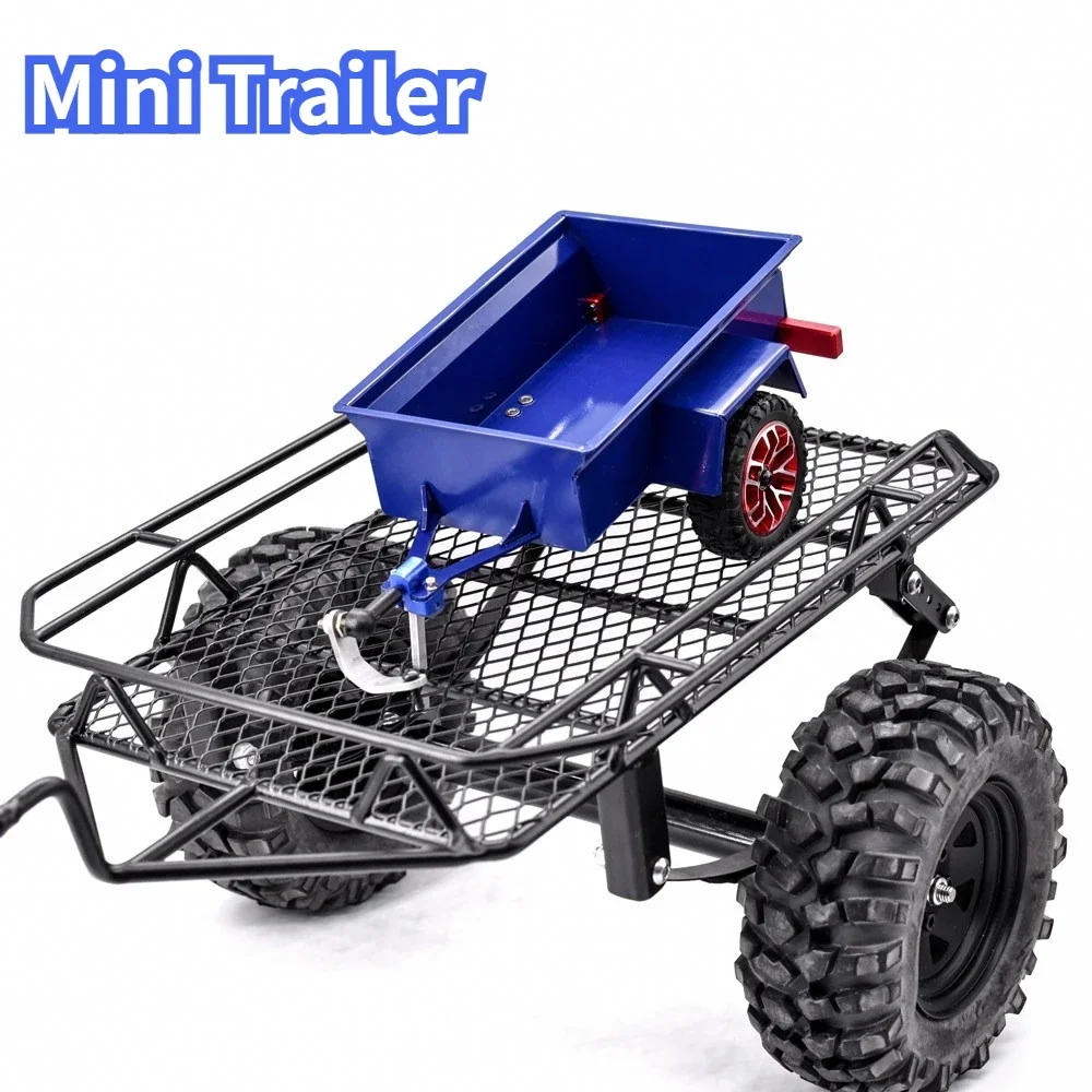 RC Mini Simulation Metal Utility Trailer For Axial SCX24 1/24 Scale Crawler Off Road Car Custom Upgrade Decor Spare Accessories