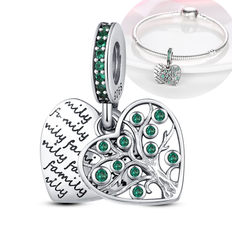 925 Sterling Silber Lebensbaum Anhänger Familie Unendlichkeit Herz CZ Zirkon Perle Passend für Original Armband DIY Schmuck Geschenk für Frauen – Detail 30
