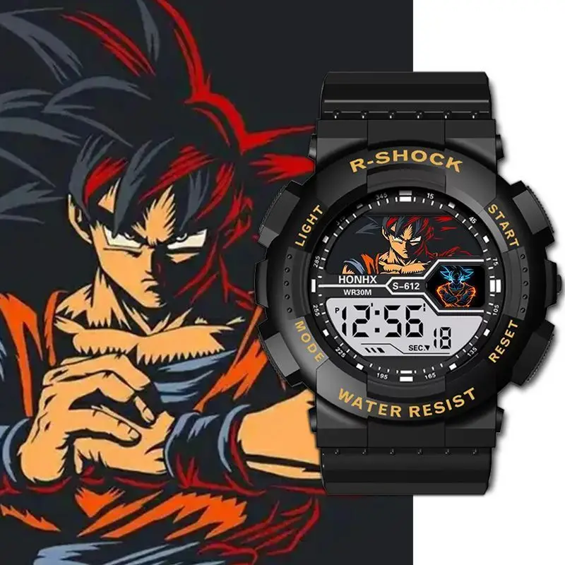 Dragon Ball Student Children's Watch Electronic Watch Waterproof Anti-Fall Timing Sports Alarm Clock Watch Son Goku Holiday Gift view 2