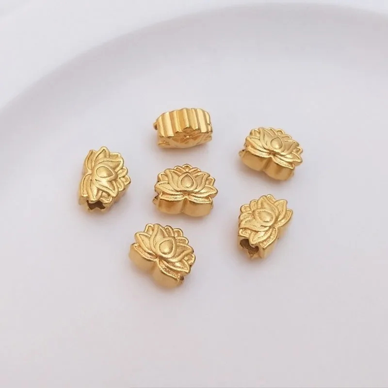 Lingotti in lega benedizione parola sacchetto di soldi Filo di rame Perline di loto perline di trasferimento Ciondolo fai da te fatto a mano