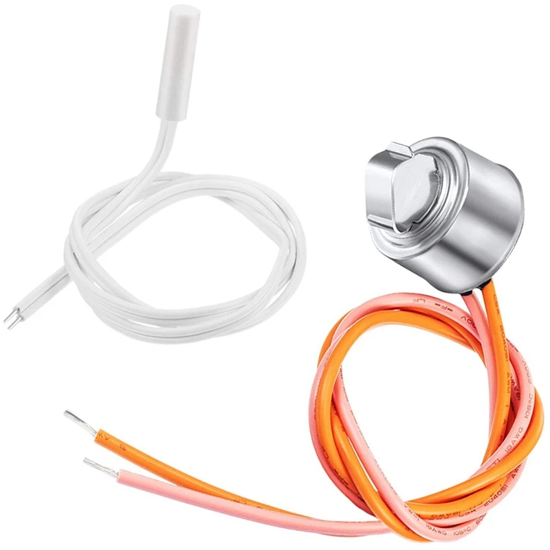 

2 Pcs WR55X10025 Refrigerator Temperature Sensor Replace 914093, WR50X10068 Defrost Thermostat For GE Refrigerators