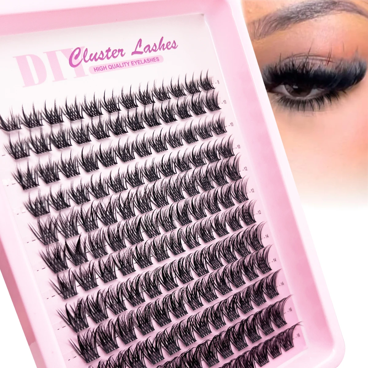 HBZGTLAD 12 Reihen Fairy Eyelash Ball Manga Wimpernbüschel 8-16mm Dynamische Wimpernverlängerung Natürliches Aussehen C-Curl Personal – Detail 2