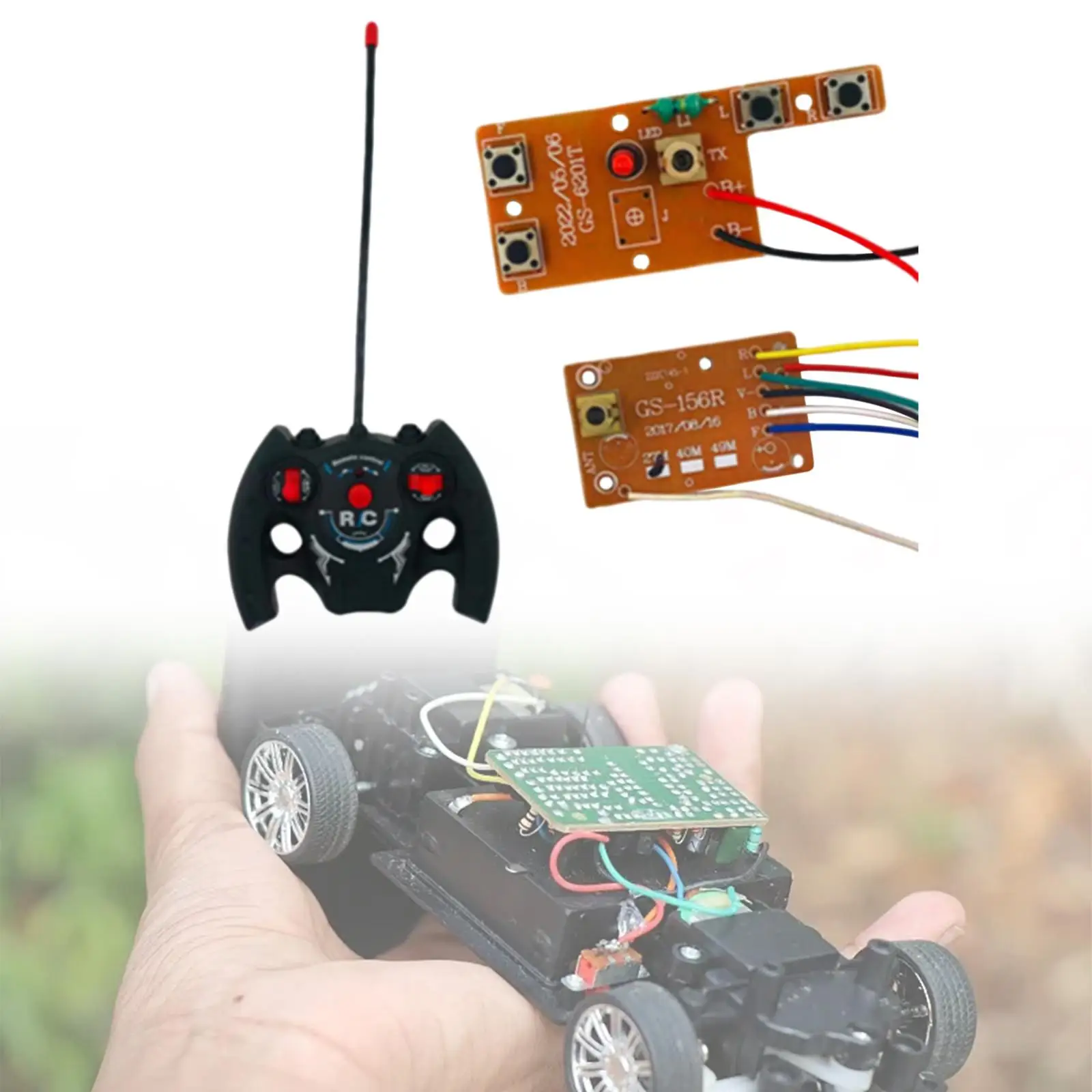 Scheda trasmettitore Scheda ricevitore Sistema radio 27 MHz 4CH con telecomando per camion modello di nave Accessori auto RC