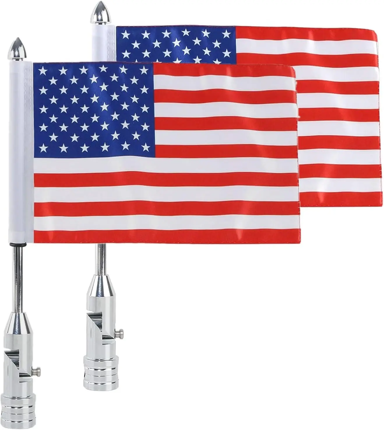 Motorcycle Flag Pole Mount Kit Foldable - 12mm 13mm Handlebar Clamp for Harley Davidson, Honda Goldwing, Yamaha Cruiser & Sport
