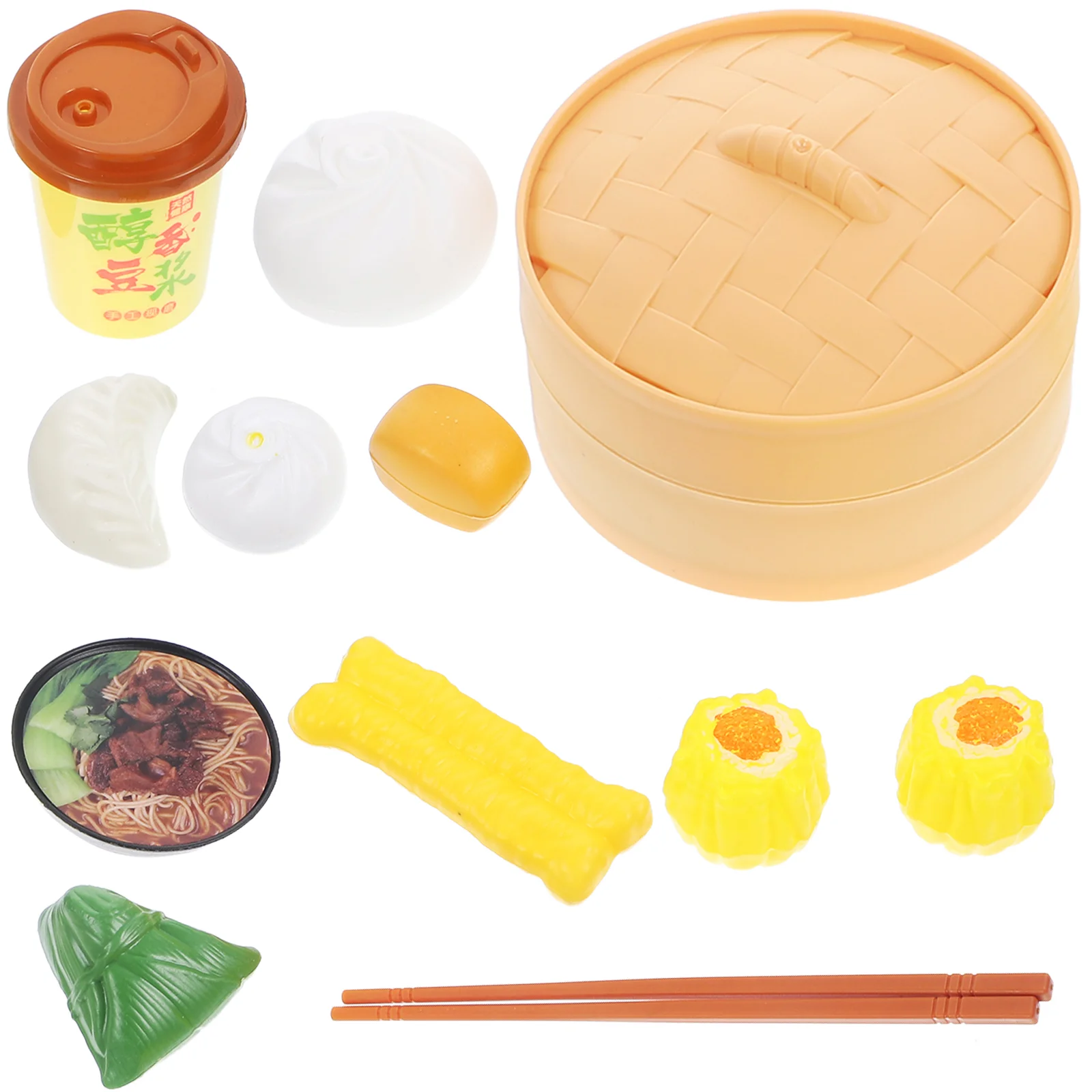 2 Set Steamer Early Development Toys Role-play Playing House Steamed Buns Bread Pretend Smooth Surface Plastic Cooking Utensil