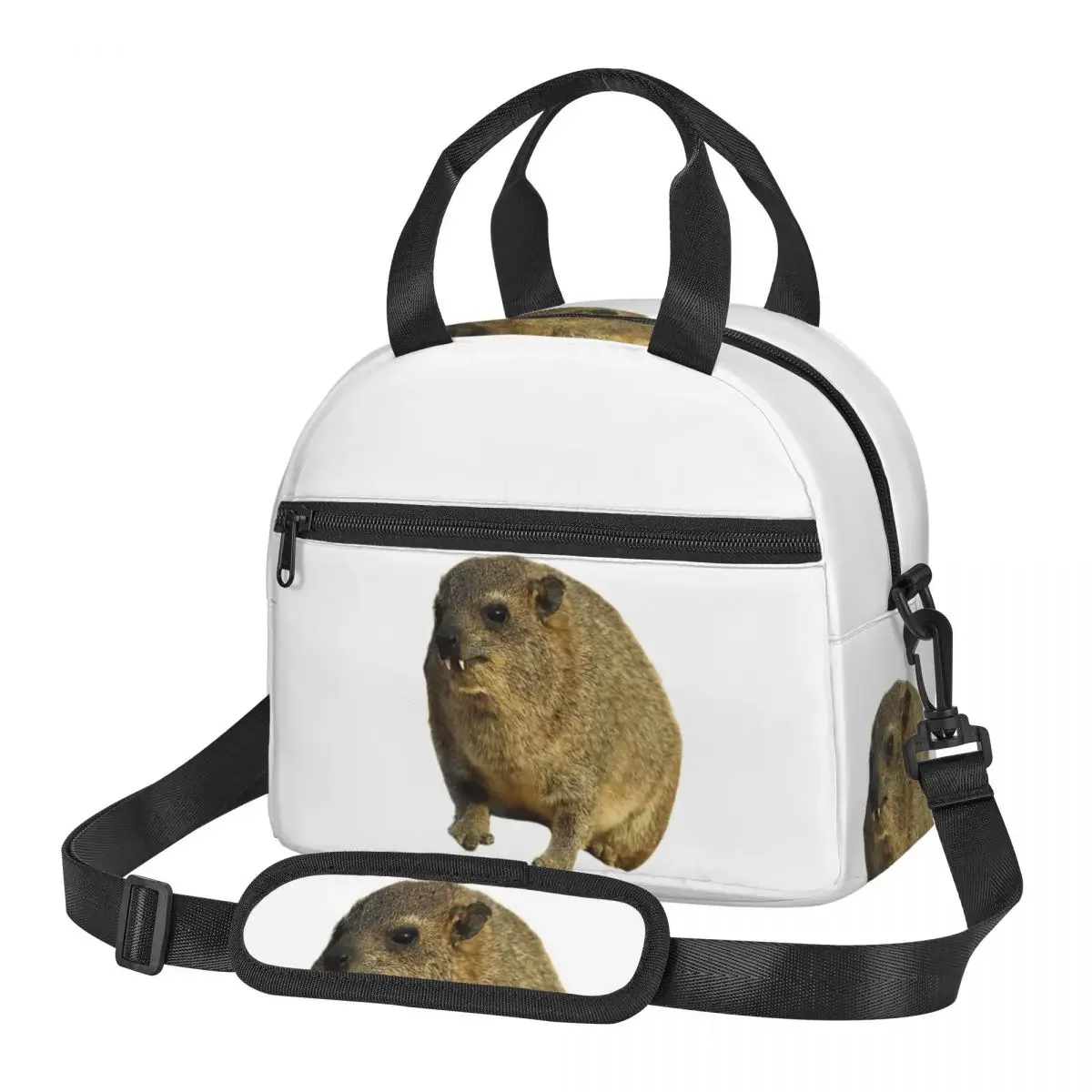 

Милые сумки для обеда Rock Hyrax, изолированная коробка для бенто, многоразовая сумка для обеда, сумки для пикника, термосумка для женщин-студентов