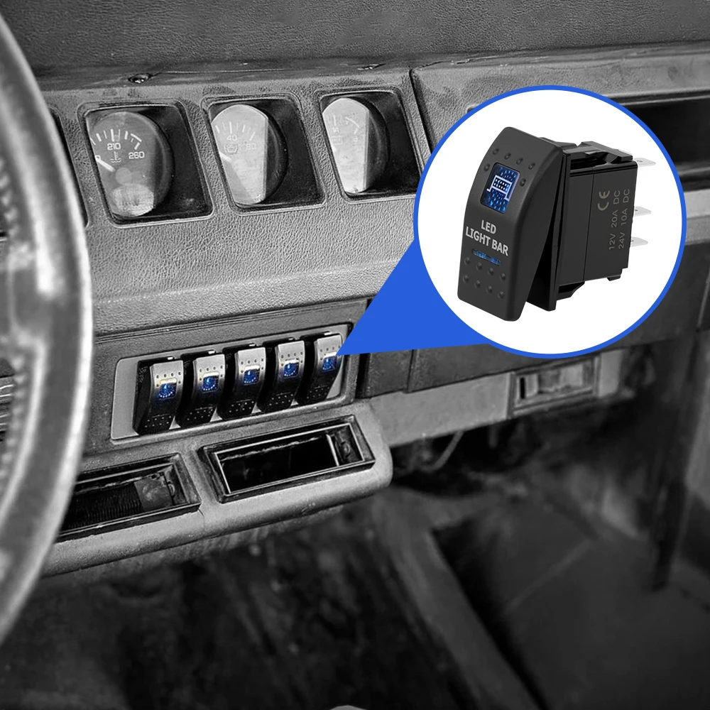 

Universal LED Light Bar Switch /Rear Lights Car Switches 5Pin For Can-Am Maverick X3 12V/24V 20A/10A For Polaris RZR XP 1000