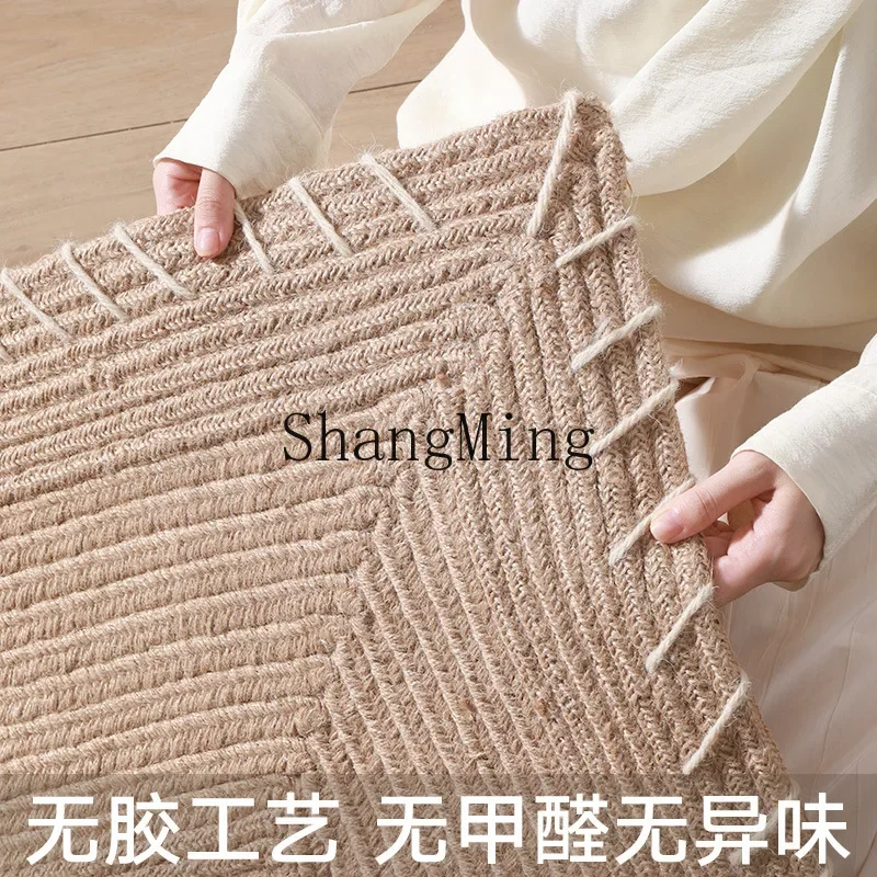 

CL handmade jute rope woven carpet household bedroom entrance thickened pad high-grade sense dirt-resistant