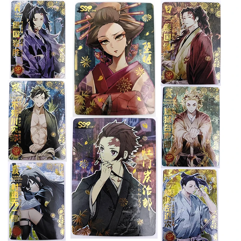 New Anime Fifth Bullet Demon Slayer Daki Tanjirou Nezuko Kochou Shinobu Game Collection Card Toys Christmas Birthday Gift