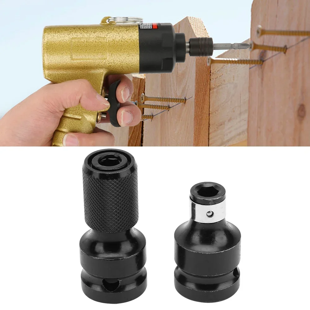 2Pcs Hex adapter Socket Adapter 1/2 to 1/4 Hex Female Telescopic Socket Adapter For Electric Wrench