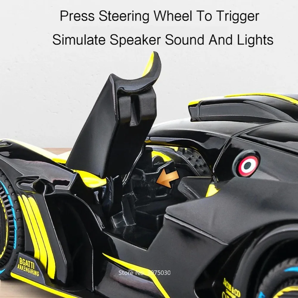 1:24 Bolide Apollo EVO Car Model Toy Shock Absorption Spray Sports Cars Music Light Pull Back Models Toys Home Decor Decoration