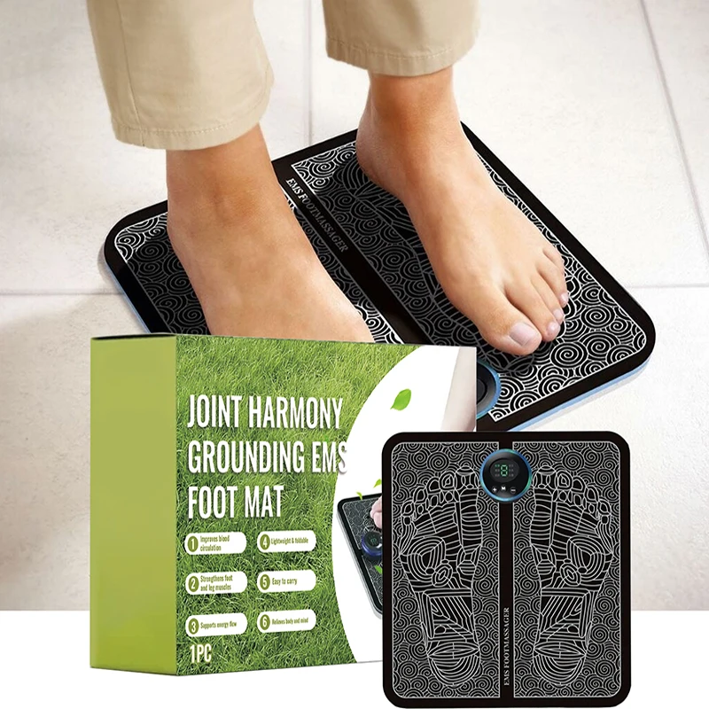 Electric EMS Foot Circulation Massager with 8 Modes USB Rechargeable Remote Control Relaxing Foot Booster for Feet And Legs