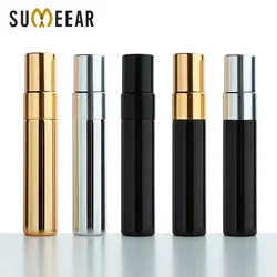 50/100 PCS/Lot 5ml Mini Perfume Bottle Aluminium Spray Atomizer Bottles Sample Empty Gold Silver Black Glass Vials