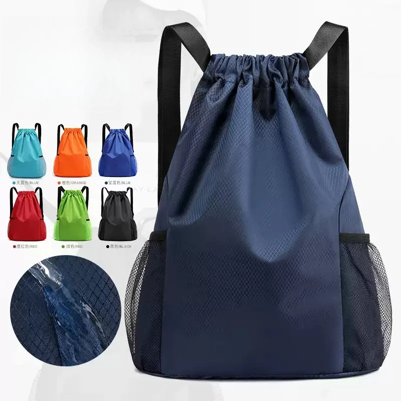 Custom Logo Drawstring Bag Backpack Simple Travel Backpack Large Capacity Drawstring Fitness Sports Football Basketball Bag