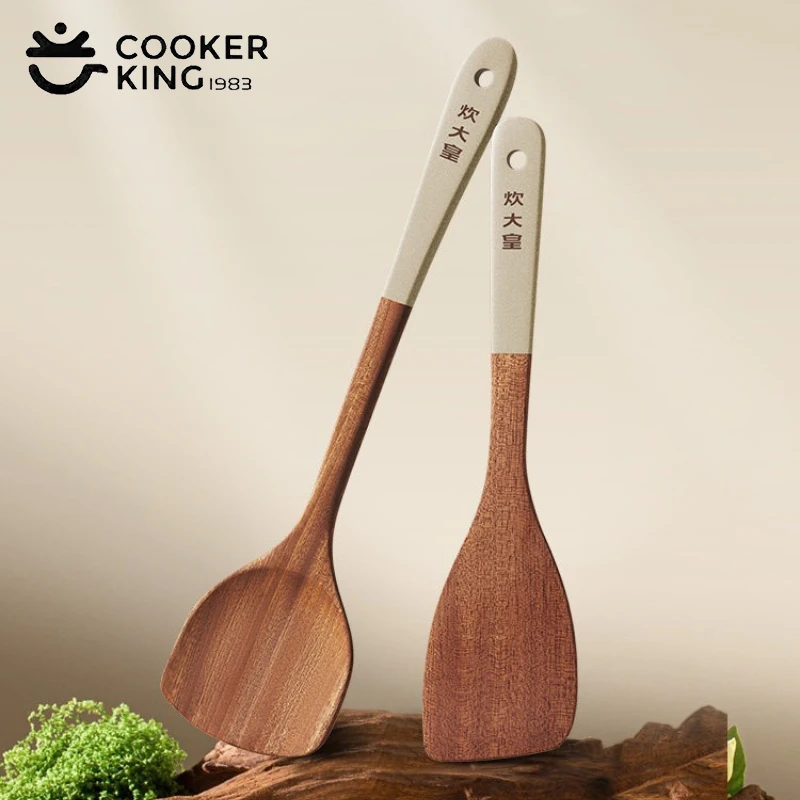 COOKER KinG Ebony Wood Cooking Tools Set Crack Prevention Spatula Soup/Rice Spoon Frying Spatula Kitchen Tools Gift To Family