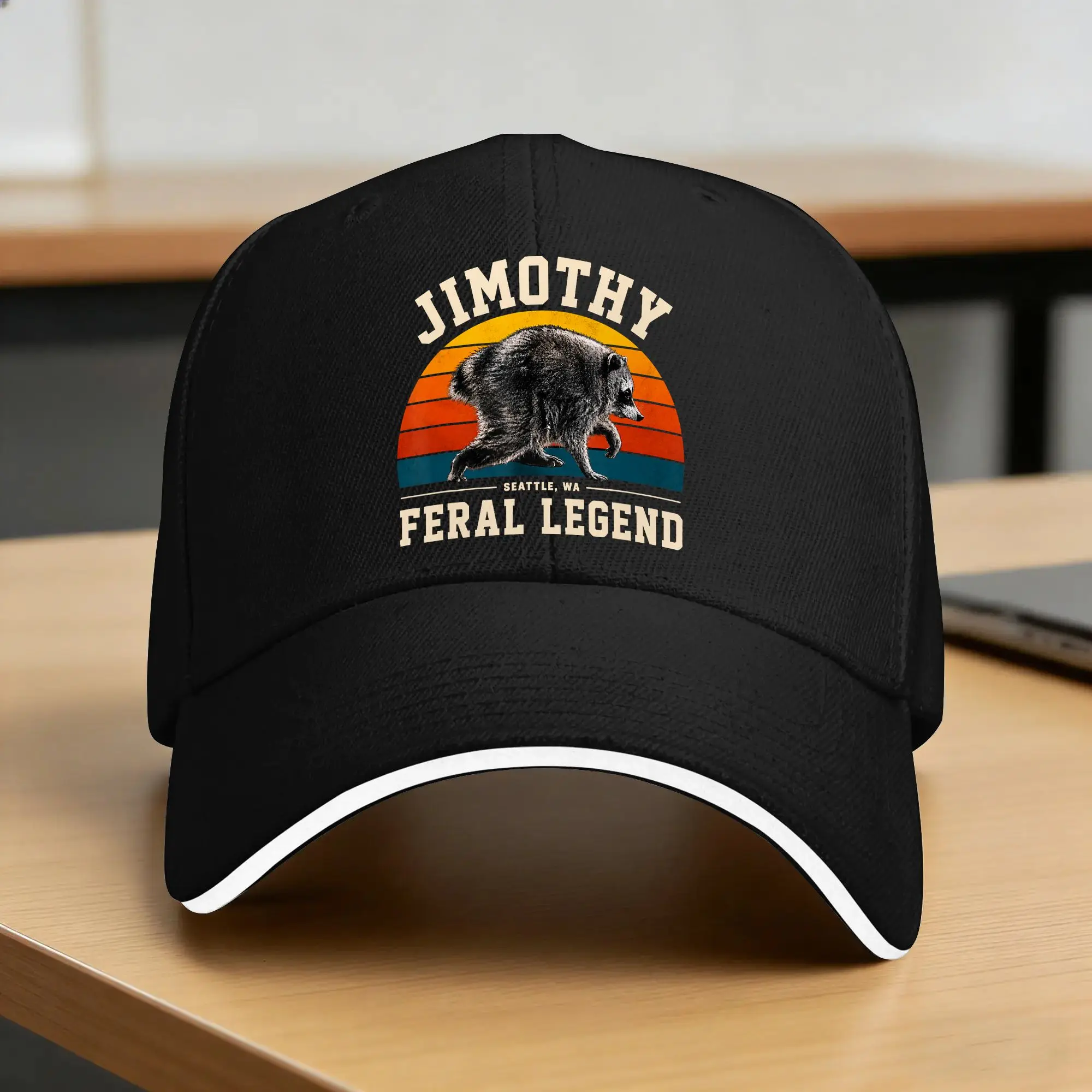 Jimothy Raccoon Seattle Feral Legend Meme Casual Baseball Cap Summer Trucker Hat Hot Sale Kpop Snapback Cap Baseball Caps