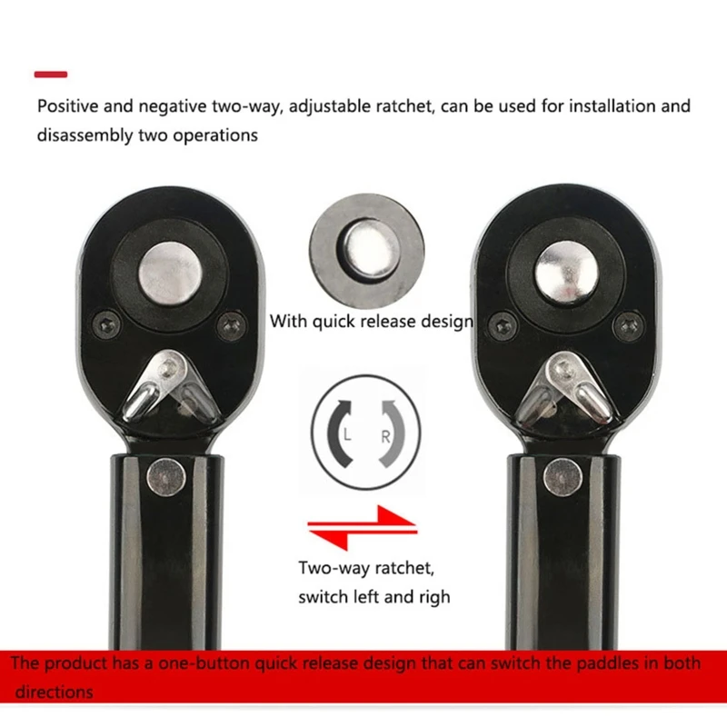 1/4-Inch Torque Wrench Square 5-25NM Two-Way Precise Ratchet Wrench Repair Spanner for Key Hand Tools Carbon Steel