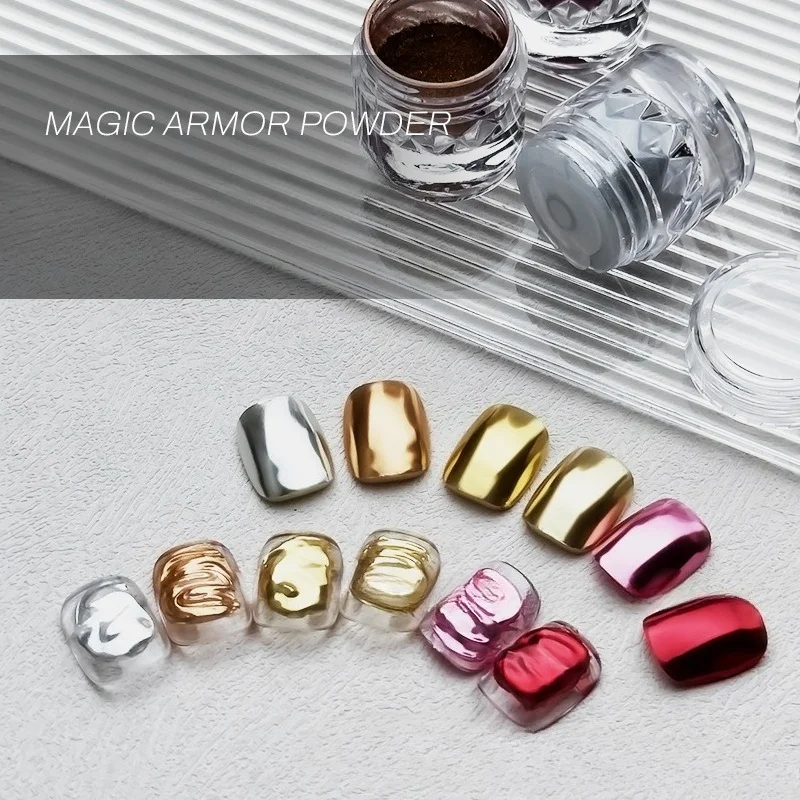 Nail Glitter Chrome - 7가지 색상 샴페인 크롬 네일 파우더
