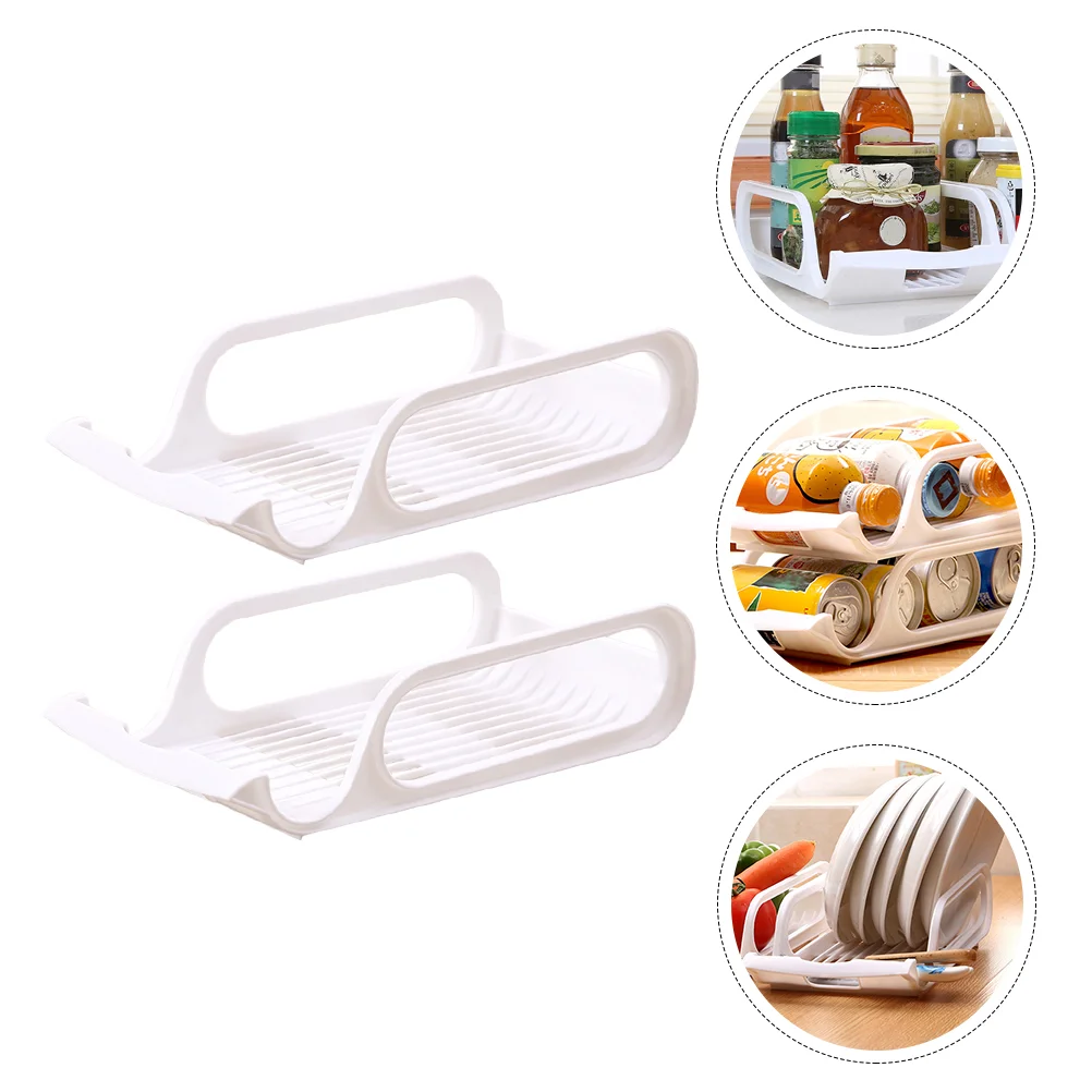 

2 Pcs Beer Rack Bowl Refrigerator Beverage Storage Drinks Container Vegetable Beverages