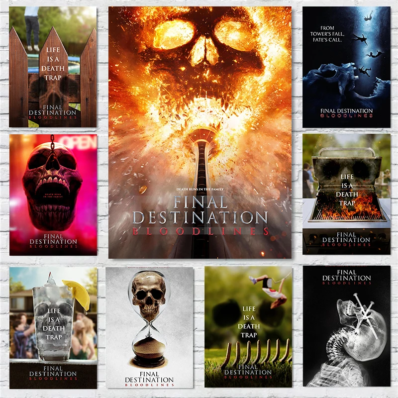 2025 أفلام الرعب الشعبية F-Final الوجهة خطوط الدم المشارك يطبع حائط لوح رسم الفن صور ديكور غرفة المنزل