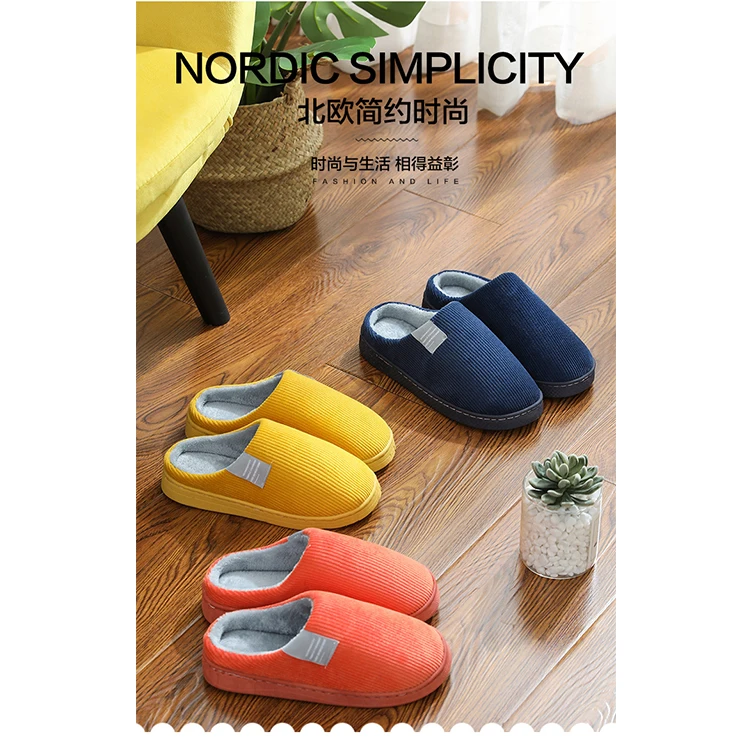 Neue Winter-Hausschuhe mit Fellbesatz für Damen und Herren, Warme Indoor-Pantoffeln, Schlafzimmer-Baumwollpantoffeln, Plüsch-Hausschuhe, Damen-Flip-Flops – Detail 3