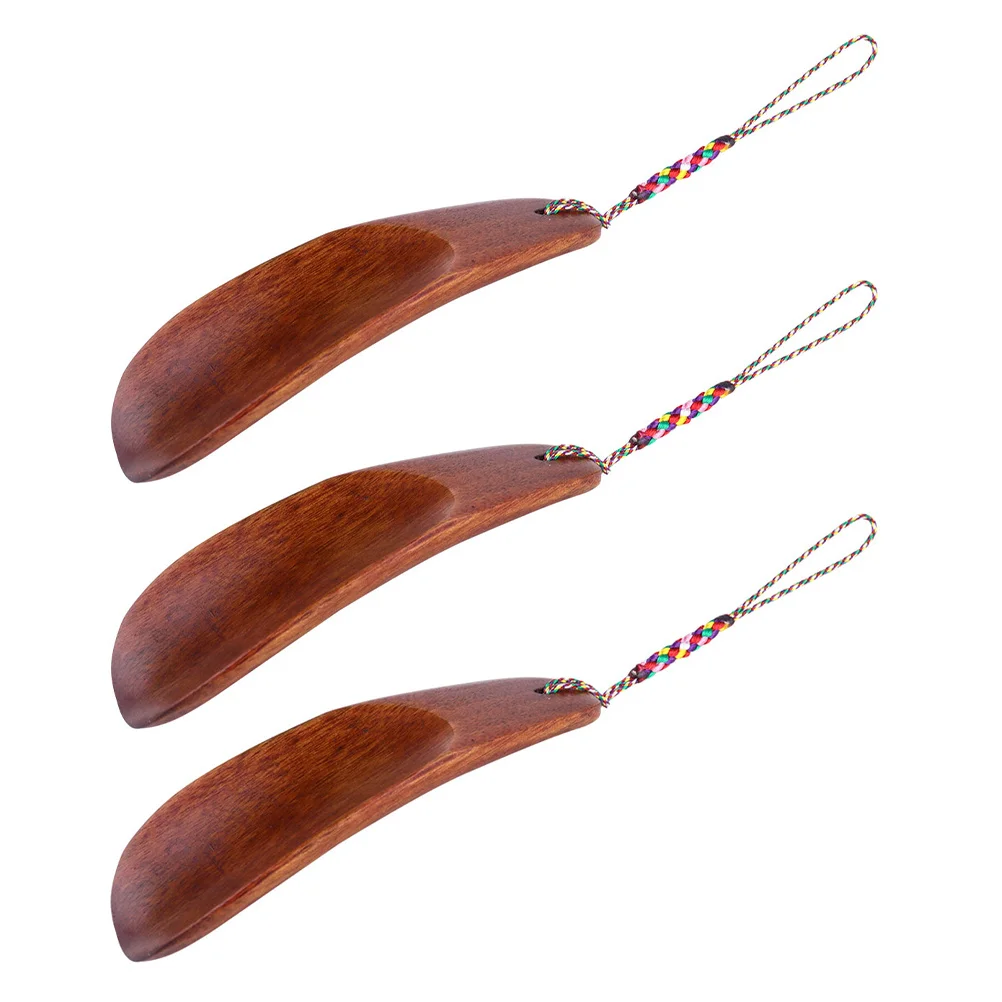 3 قطع من رؤوس الأحذية الخشبية ناعمة وآمنة وعديمة الرائحة وتصميم مريح للرجال والنساء وكبار السن للاستخدام المنزلي لبيسة الحذاء #5