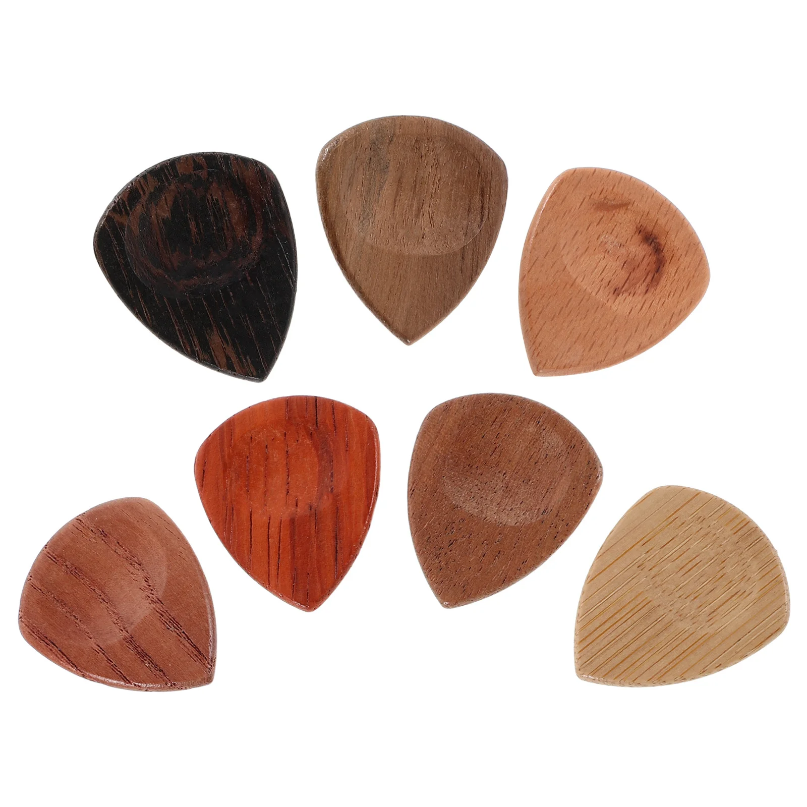 

7Pcs Wooden Guitar Picks Solid Wood Set Walnut Sapele Beech Bamboo for Acoustic Electric Guitar Ukulele Picks Wood
