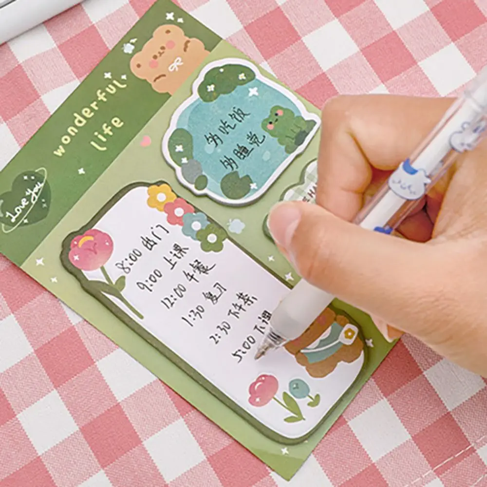 60 قطعة/ورقة ملاحظات لاصقة غريبة مدمجة 3 أنماط ملصقات مذكرة مزخرفة لوحة كرتونية