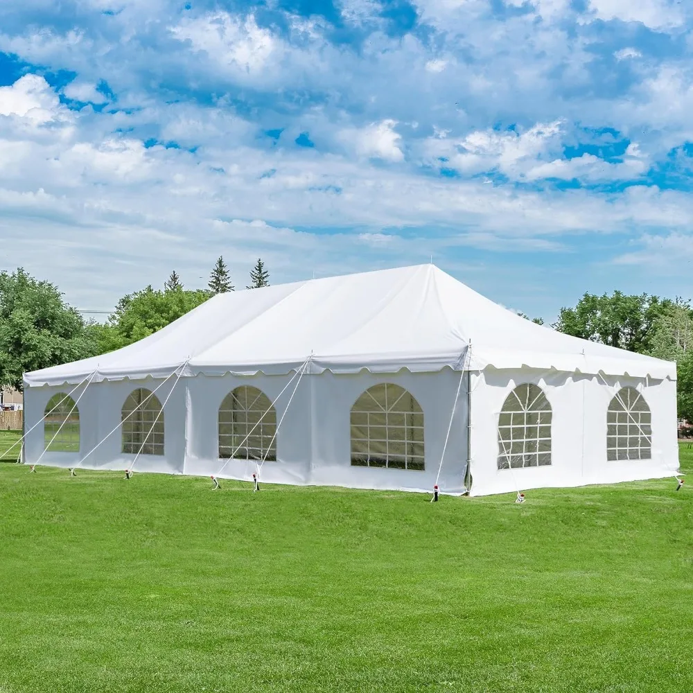 20x40ft Pole Party Tent,2 Doors,Carry Bags,PVC Fire Retardant Outdoor Canopies for 160 People,Large Tents for Parties, Weddings