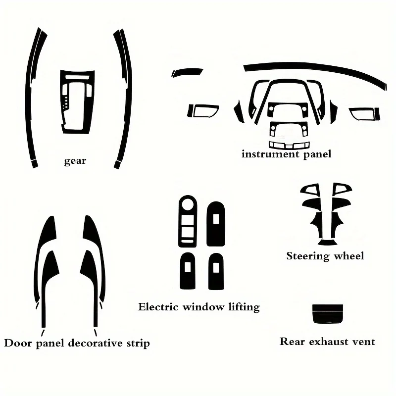 Carbon Fiber For Buick Lacrosse 2009-2012 Film Interior Stickers Center Console Gear Dashboard Air Door Handle Lift Panel