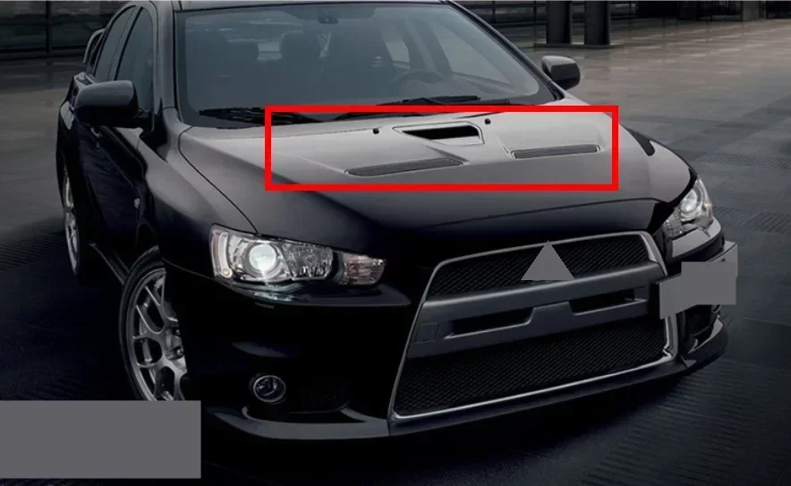 2 Pcs Plastic Bonnet Cover with Paint or No or Steel Bracket for Lancer Evo CZ00 Air Cover Hood Vent Trim 5903A005