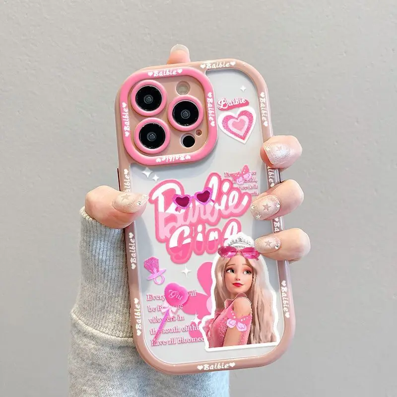 Barbie Princess Fashion Beautiful Phone Case For iPhone 15 14 13 11 12 Pro Max XR XS MAX Y2K Pink Girl Anti Fall Back Cover