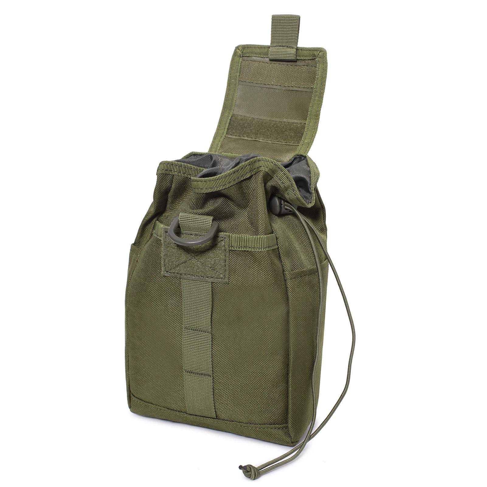 Bolsa de basura de poliéster 1000D MOLLE para revistas, bolsa de almacenamiento EDC de reciclaje con cordón, bolsillo colgante plegable para la