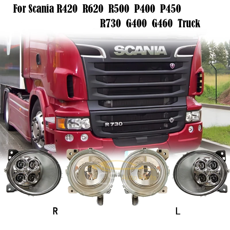 

1 Set Two Inner And Two Led Outer Fog Lamp Fits For Scania 5 / 6 Series Front Spot & Fog Lamps Lh & Rh - (4x Lamps)