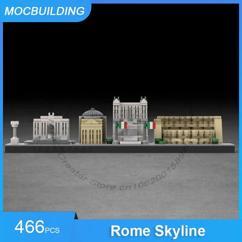 MOC اللبنات روما أفق العمارة عرض نموذج لتقوم بها بنفسك تجميع الطوب مدينة جمع الإبداعية عيد الميلاد اللعب الهدايا 466 قطعة #2