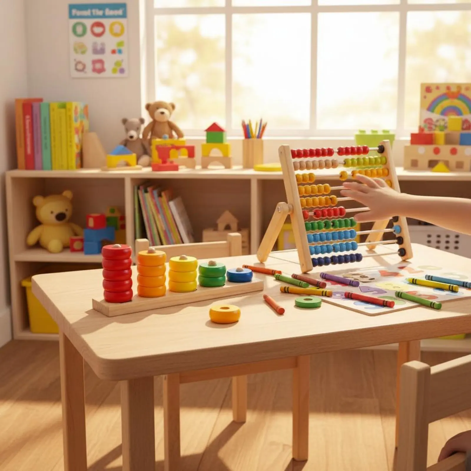 

Educational Math Toy Develops Fine Movement Skills Educational Math Learning Board Color Sorting Nesting Rings Paint