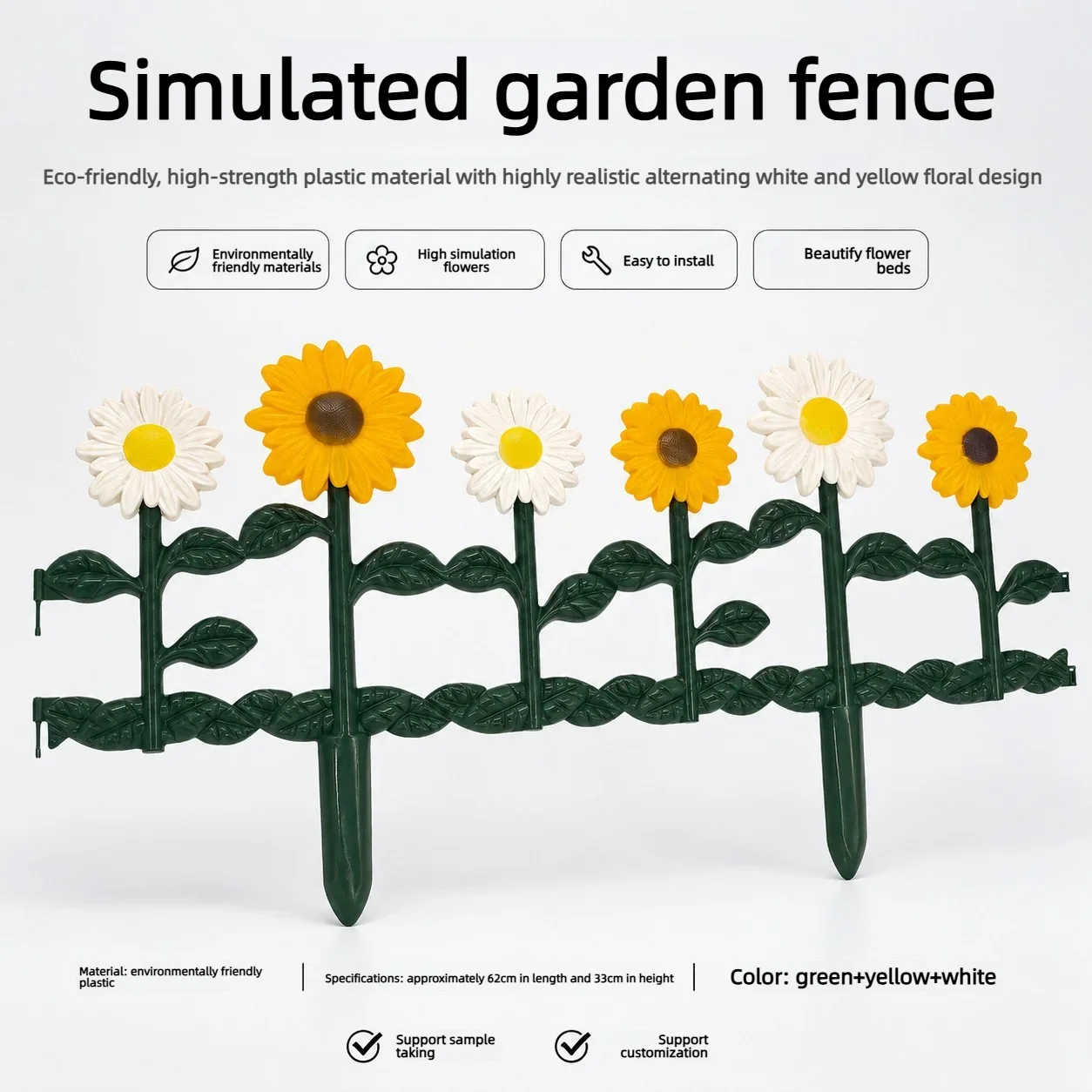 yesArtificial flower–decorated fence, garden and vegetable patch fence, courtyard divider, small decorative hedge