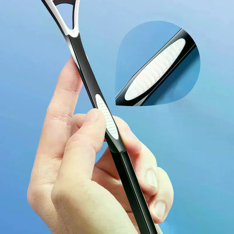 Dual Uses Tongue Scraper Cleaners Reusable Oral Health Cleaning Brush Hygiene Care Toothbrush Mouth Fresh Breath Scraping - Detail 1