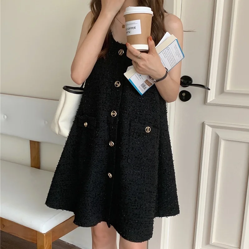 Ele U-Ne Quastenbesatz Svel Loose Dr Weste Chic Korean Sle Summer Faion Single Button Verschlussfarbe