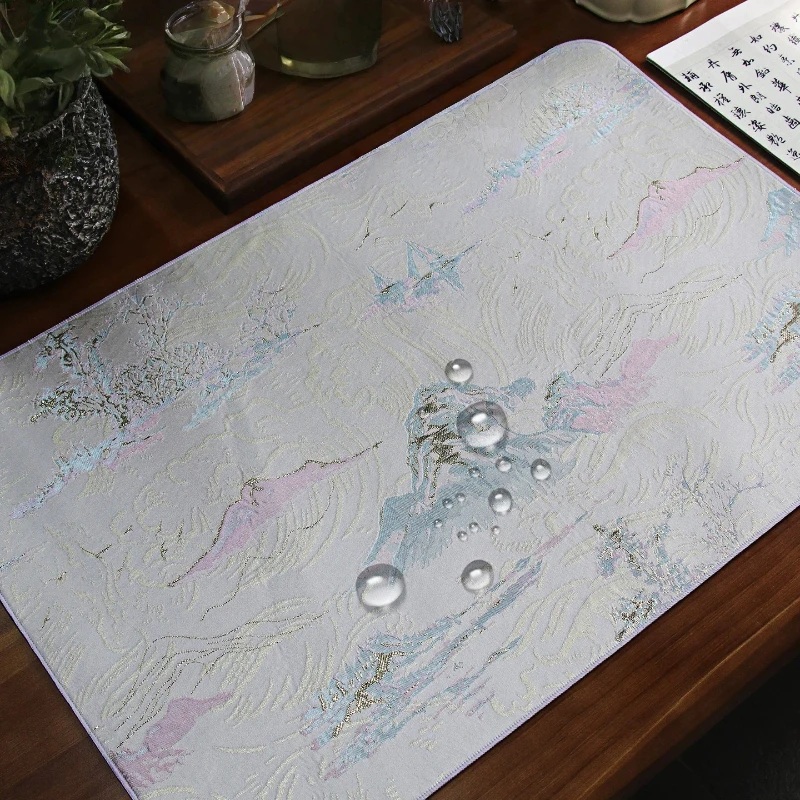 Picture 4: Brocade Chinese Style Soft Arm Rest Pad Anti Ink Stain Comfortable Calligraphy Painting Practice Desk Art Stationery Organizer