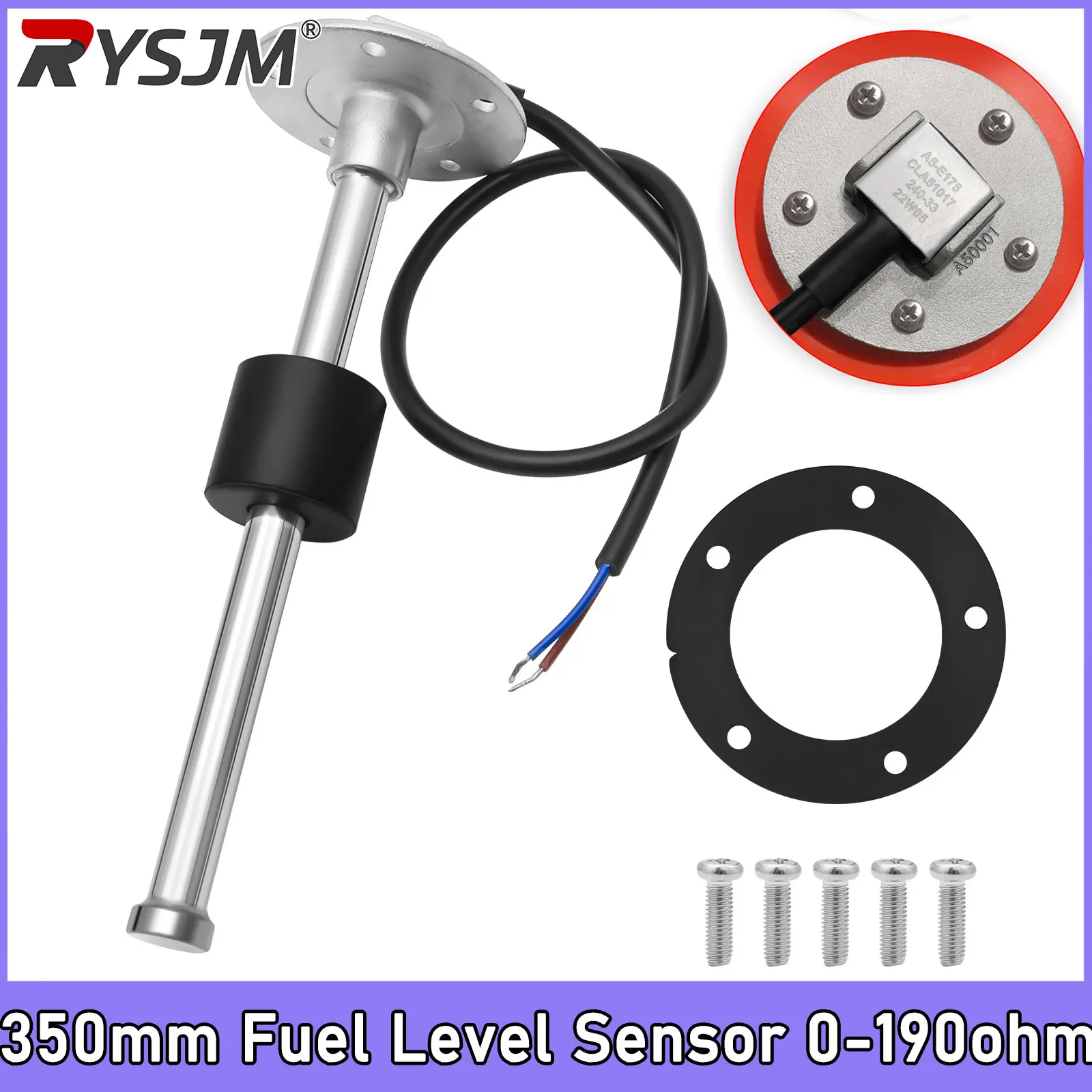 

1pc Car Boat Fuel Level Sensor for 0~190 ohm Fuel Level Gauge with 350 mm Fuel Sending Unit Marine Boat Yacht Car Oil Liquid