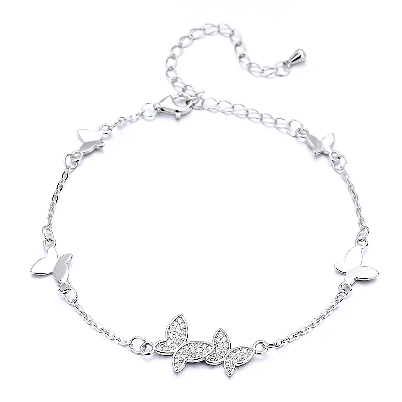 

Female Sweet Design Fashionable New Jewelry 925 Sterling Silver Butterfly Bracelet