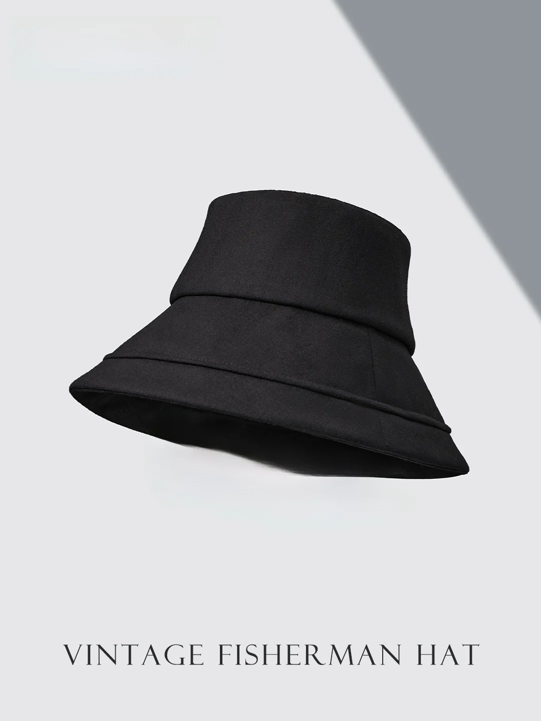 black-cotton-linen-fisherman-hat-women's-summer-large-brim-sunshade-foldable-breathable-natural-face-small-face-effect