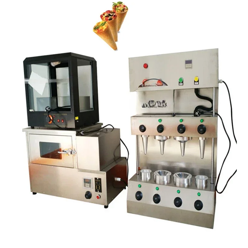 Preço de Fábrica: Conjunto Completo com Forno e Expositor para Pizza Cone Maker, com 4 Moldes, 220V 50HZ, 110V 60HZ - Vendas Quentes