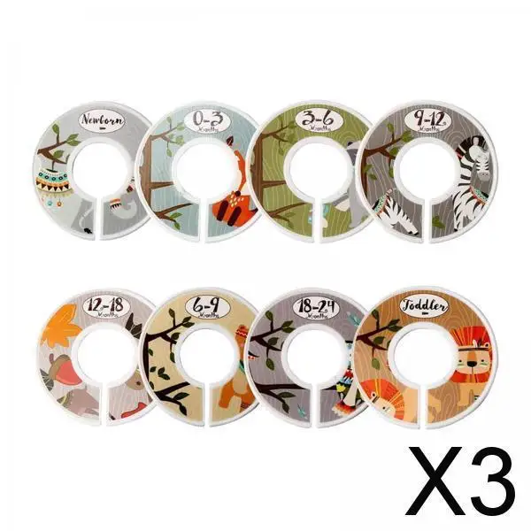 

3xРазделители для детской одежды в шкаф, 8 штук, с указанием размеров