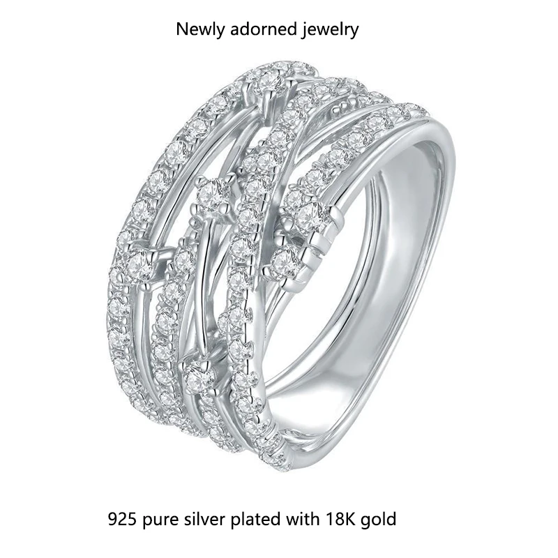 

Cross-border TEMU bestseller, popular on Wish, new style micro-set Moissanite ring, creative European and American design for wo