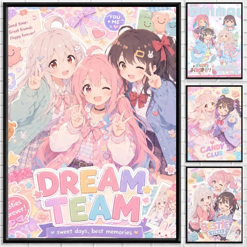 Anime Onimai: I'm Now Your Sister! Poster Self-adhesive Art Waterproof Paper Sticker Coffee House Bar Room Wall Decor
