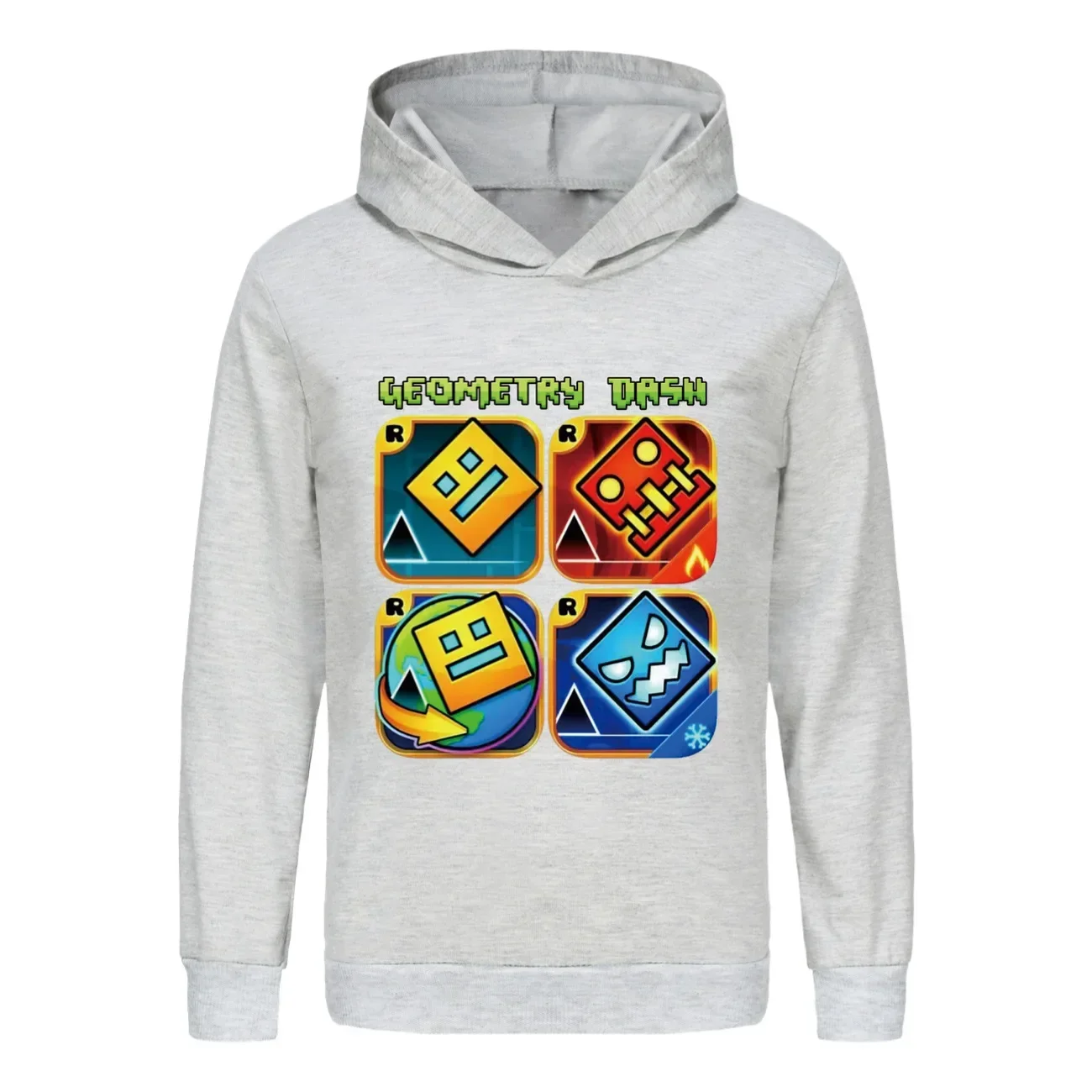 New Game Geometry Dash Clothes Kids Cartoon Hooded Sweatshirts Baby Boys Hoodies Toddler Girls Outerwear Children Fashion Coats