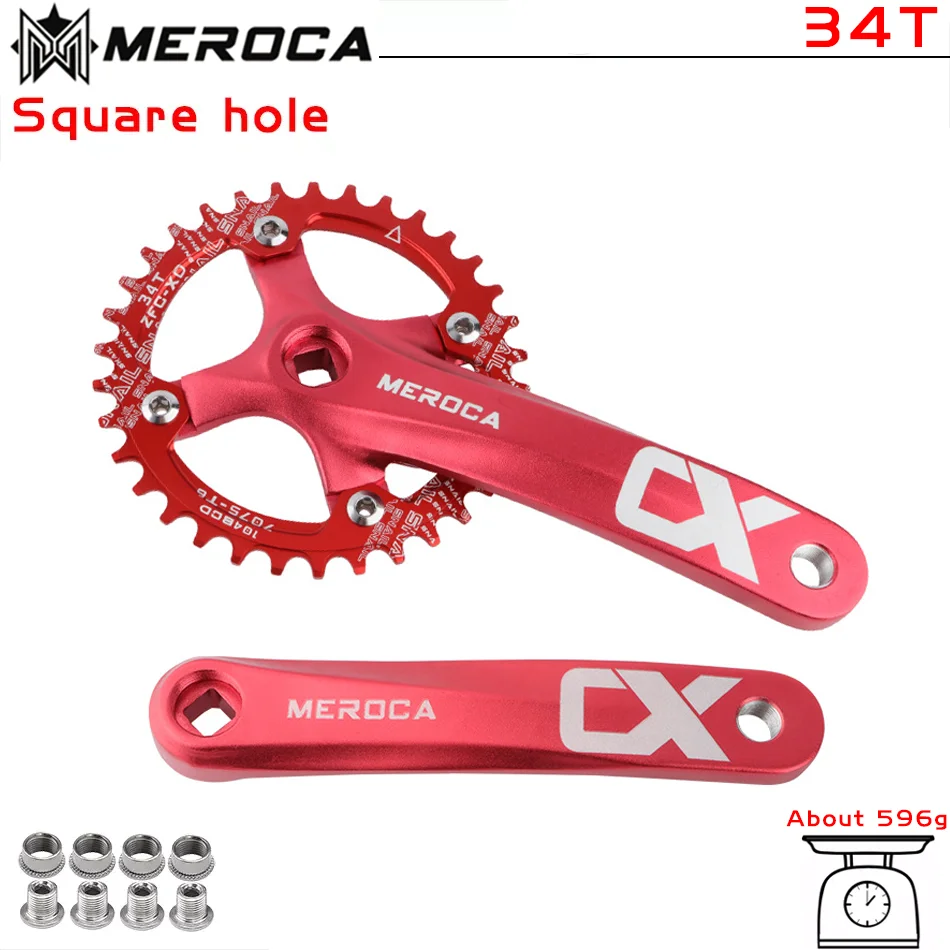MEROCA CX 角穴自転車クランクセット 104BCD アルミ合金 IXF 角穴